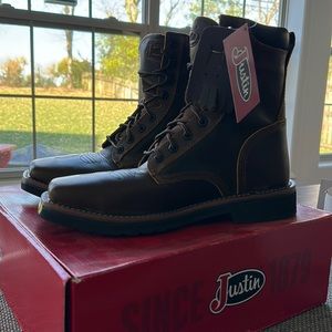 Justin brand steel toe waterproof work boot